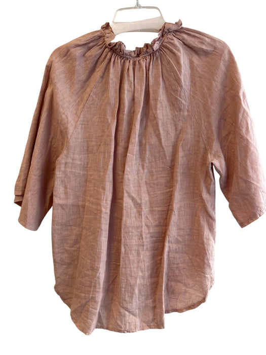 Suzy D London Size Est L Pale Pink No Fabric Tag round split neck Top Pale Pink / Est L