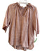 Suzy D London Size Est L Pale Pink No Fabric Tag round split neck Top Pale Pink / Est L