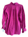 Ann Mashburn Size Medium Hot pink Linen Half Button Long Sleeve Tunic Top Hot pink / Medium
