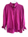 Ann Mashburn Size Medium Hot pink Linen Half Button Long Sleeve Tunic Top Hot pink / Medium