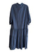 Ann Mashburn Size Medium Navy Linen Long Sleeve Half Button Tunic Top Navy / Medium