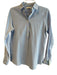 Ann Mashburn Size Medium Light Blue Cotton Half Button Long Sleeve Tunic Top Light Blue / Medium