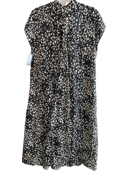 Ann Mashburn Size Large Black & White Linen & Cotton All Over Print Belted Dress Black & White / Large