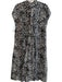 Ann Mashburn Size Large Black & White Linen & Cotton All Over Print Belted Dress Black & White / Large