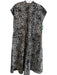 Ann Mashburn Size Large Black & White Linen & Cotton All Over Print Belted Dress Black & White / Large