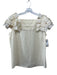 Escada Size 38 Cream Silk Cap Sleeve Bows Chiffon Detail Top Cream / 38