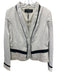 Elie Tahari Size Large Gray & Black Triacetate Blend Button Front Striped Jacket Gray & Black / Large
