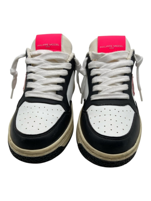 Philippe Model Shoe Size 37 Pink, White, black Leather Upper Lace Up Sneakers Pink, White, black / 37
