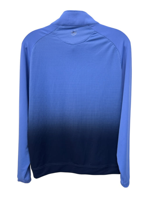 Peter Millar Size S Blue & Navy Synthetic Gradient Quarter Zip Long Sleeve Shirt Blue & Navy / S