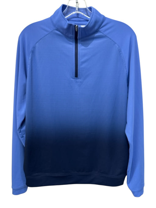 Peter Millar Size S Blue & Navy Synthetic Gradient Quarter Zip Long Sleeve Shirt Blue & Navy / S