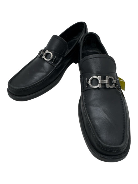 Salvatore Ferragamo Leather Gancini Loafers, Black, UK 9