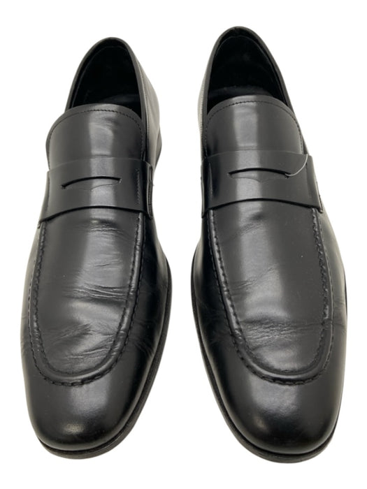 Salvatore Ferragamo Shoe Size 9 Black Leather Stacked Heel Men's Shoes Black / 9