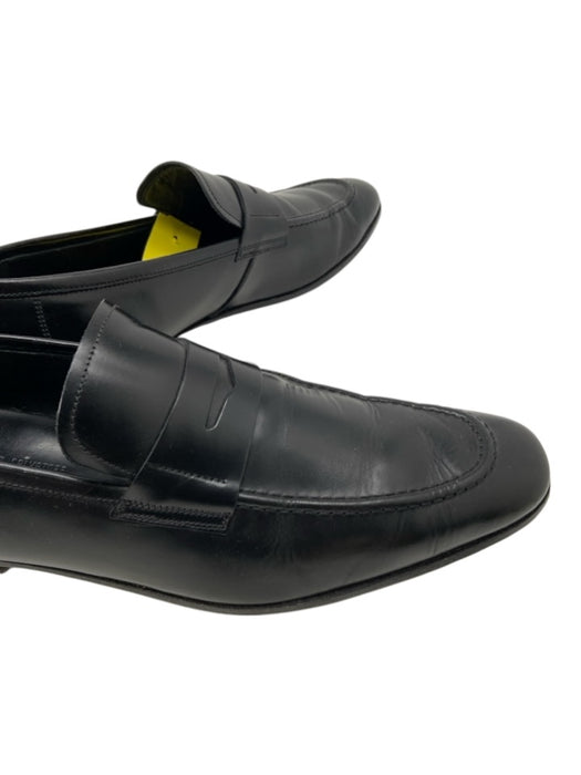 Salvatore Ferragamo Shoe Size 9 Black Leather Stacked Heel Men's Shoes Black / 9