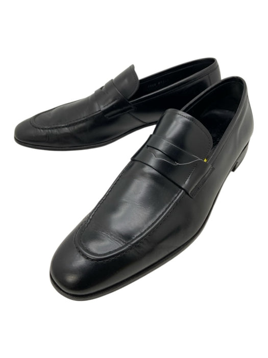 Salvatore Ferragamo Shoe Size 9 Black Leather Stacked Heel Men's Shoes Black / 9
