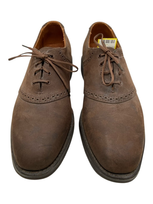 Allen Edmonds Shoe Size 9 Brown Leather Stacked Heel Lace Up Men's Shoes Brown / 9