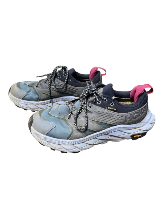 Hoka Shoe Size 8 Blue & Pink Canvas & Rubber low ankle lace up Running Sneakers Blue & Pink / 8