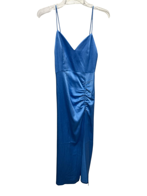 Alice & Olivia Size 0 Baby Blue No Fabric Tag Satin Spaghetti Strap V Neck Dress Baby Blue / 0