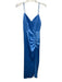 Alice & Olivia Size 0 Baby Blue No Fabric Tag Satin Spaghetti Strap V Neck Dress Baby Blue / 0