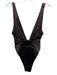 South Beach Size 8 Dark Brown Polyester & Elastane Deep V High Cut Swimsuit Dark Brown / 8