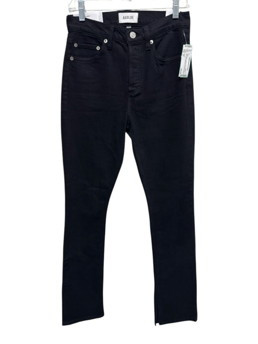 Agolde Size 25 Black Cotton Denim Button Fly High Rise Bell Bottom Jeans Black / 25