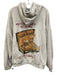 Boys Lie Size M/L Gray & Red Cotton & Rayon Heathered Logo Zip Up Hoodie Jacket Gray & Red / M/L