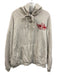 Boys Lie Size M/L Gray & Red Cotton & Rayon Heathered Logo Zip Up Hoodie Jacket Gray & Red / M/L