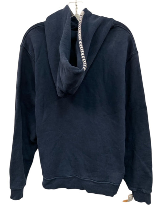 Madhappy Size M Cotton Navy & White Long Sleeve Contrast Stitch Hood Sweatshirt Cotton / M
