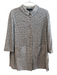 St. John Size 12 White & Black Rayon Blend Knit 4 Button Front Collar Jacket White & Black / 12