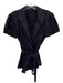 Theory Size M Midnight blue Cotton Blend Short Puff Sleeve V Neck Top Midnight blue / M