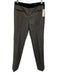 Club Monaco Size 0 Gray, Black & Brown Wool Blend Leather Detail Slim Fit Pants Gray, Black & Brown / 0
