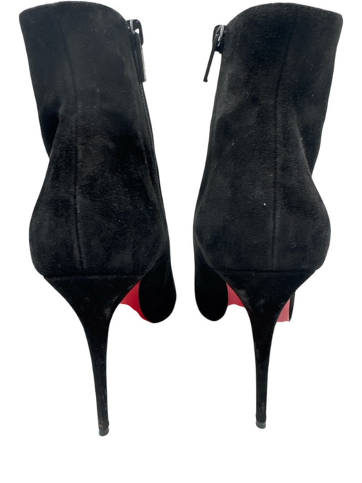 Christian Louboutin Shoe Size 39 Black Leather Upper Suede Pointed Toe Booties Black / 39