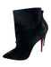 Christian Louboutin Shoe Size 39 Black Leather Upper Suede Pointed Toe Booties Black / 39