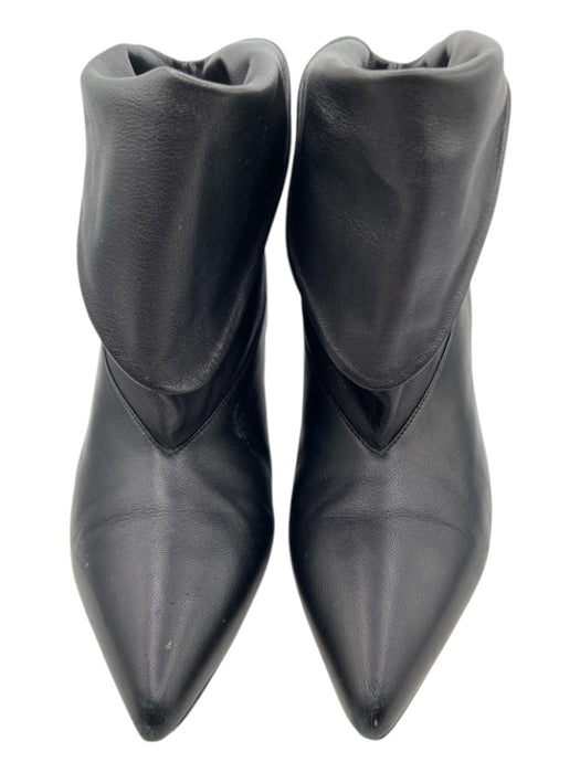Givenchy Shoe Size 39 Black Lambskin Leather Ankle foldover Pointed Toe Booties Black / 39