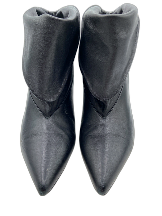 Givenchy Shoe Size 39 Black Lambskin Leather Ankle foldover Pointed Toe Booties Black / 39