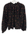 Ulla Johnson Size 2 Black & Orange Cotton Floral Eyelet Long Balloon Sleeve Top Black & Orange / 2