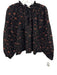 Ulla Johnson Size 2 Black & Orange Cotton Floral Eyelet Long Balloon Sleeve Top Black & Orange / 2