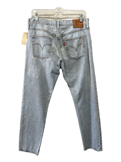 Levi's Size 28 Light Wash Cotton Denim Mid Rise Patches Straight Jeans Light Wash / 28