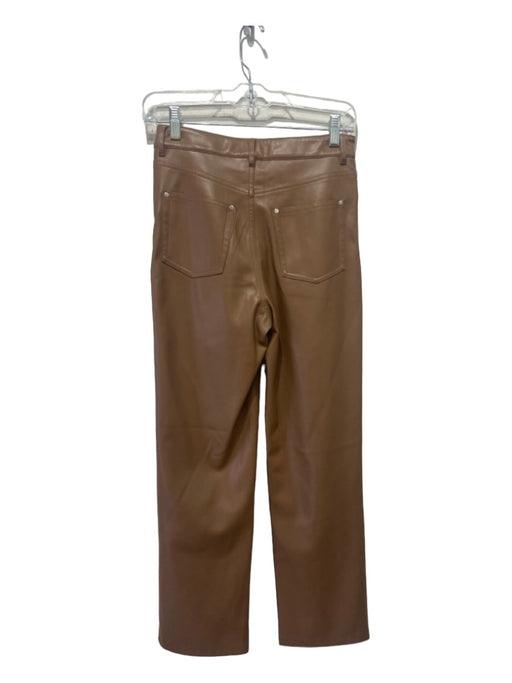 Cami NYC Size 0/XS Tan Polyurethane Faux Leather Straight Leg High Rise Pants Tan / 0/XS