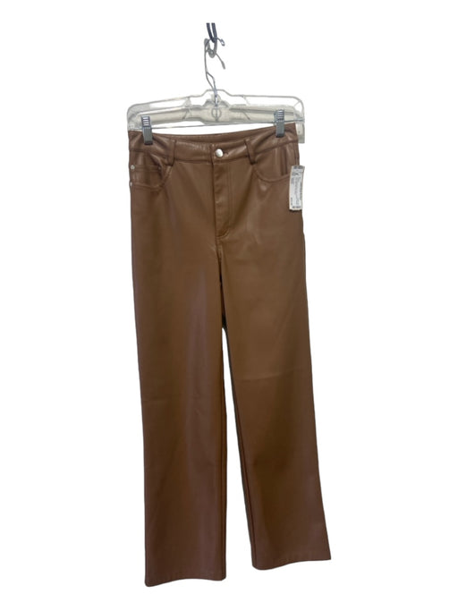 Cami NYC Size 0/XS Tan Polyurethane Faux Leather Straight Leg High Rise Pants Tan / 0/XS