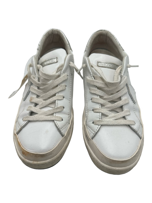 Philippe Model Shoe Size 37 White & Silver Leather Laces Low Top Logo Sneakers White & Silver / 37