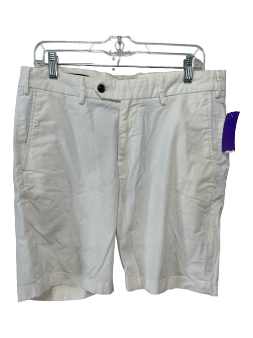 Peter Millar Size 35 White Cotton Blend Solid Khakis Men's Shorts 35