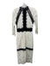 Alexis Size Est M White & Black Cotton Blend Lace 3/4 Sleeve Midi Lined Dress White & Black / Est M