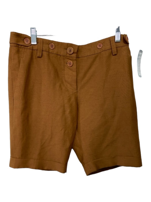 Chloe Size 38 Chestnut Brown Cotton Button Fly Low Rise Bermuda Cuffed Shorts Chestnut Brown / 38