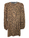 Reformation Size 2 Brown & Black Viscose Cheetah Print Square Neck Dress Brown & Black / 2