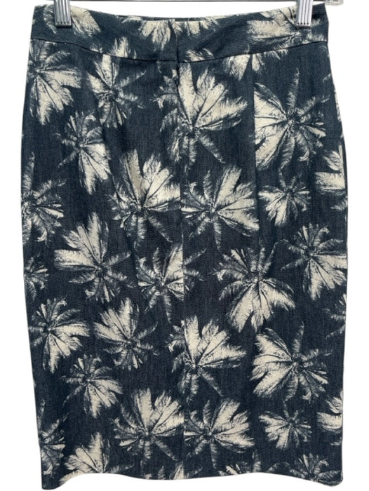 L'agence Size 4 Tan & blue Cotton Blend Palm Tree Print Pencil Skirt Skirt Tan & blue / 4
