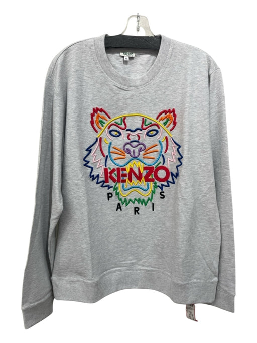 Kenzo NWT Size M Gray Cotton logo Graphic Long Sleeve Sweatshirt M