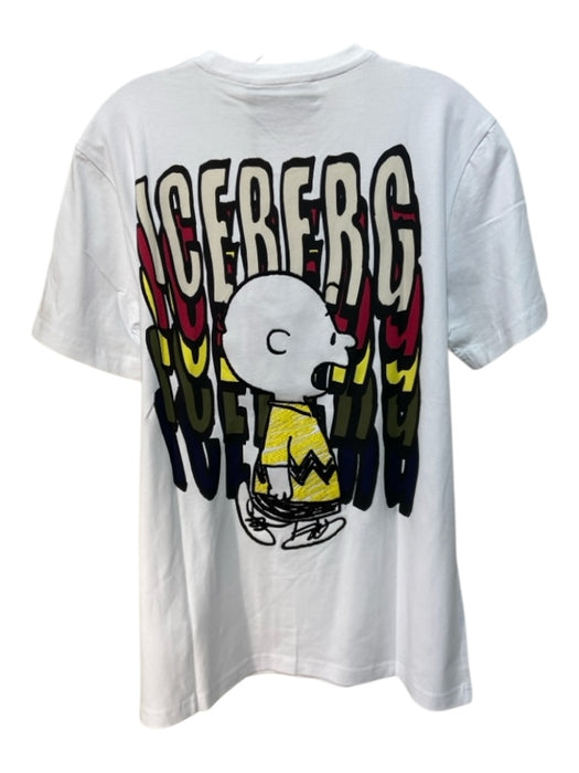 Iceberg NWT Size L White Cotton Graphic T-shirt Shirt L