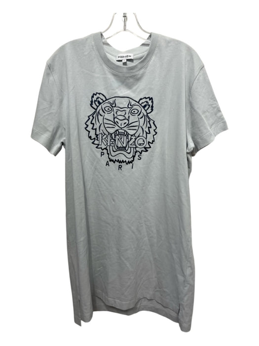 Kenzo Size XL Light Gray Cotton Embroidered Logo T-shirt Shirt XL