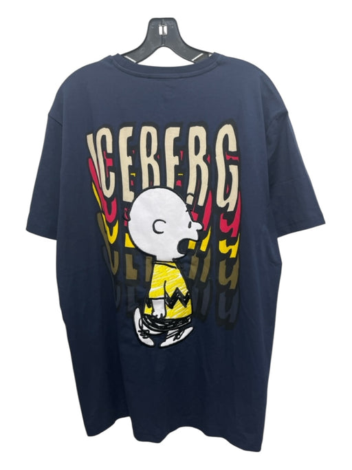 Iceberg Size XXL Navy Cotton Graphic T-shirt Shirt XXL