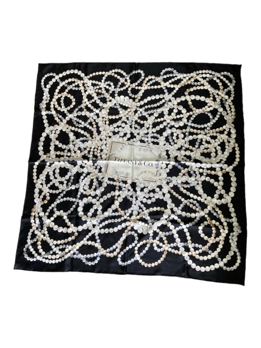 Tiffany & Co Black, White & Tan Silk Pearls Square scarf Black, White & Tan / One Size